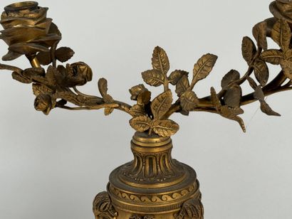 Pair of gilt bronze and chased cassolettes...