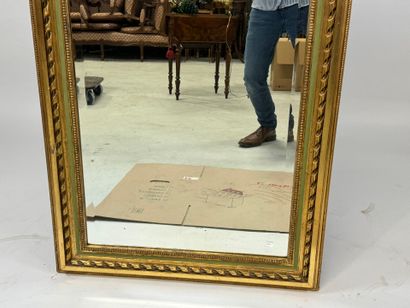 Large overmantel in gilded wood, lacquered,...