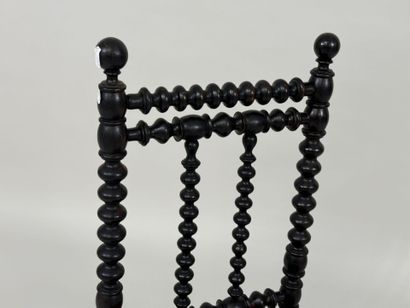 Small blackened and turned wood child's chair,...