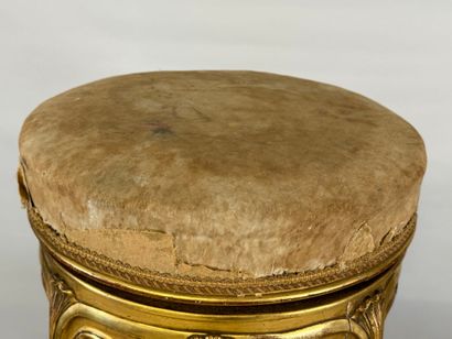 Molded, carved and gilded wood piano stool.
19th...