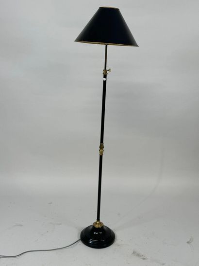 Floor lamp in lacquered and gilded metal,...