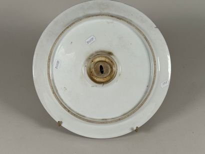 Circular polychrome porcelain dish decorated...