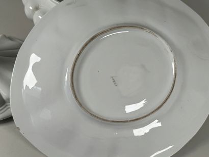 Large white ceramic soup tureen and display...