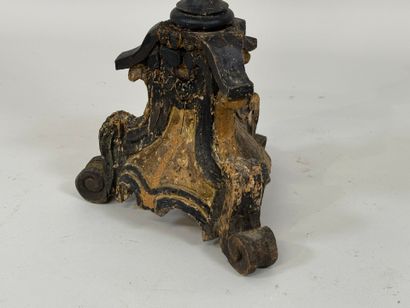 Blackened and gilded wood tripod picnic table.
H....