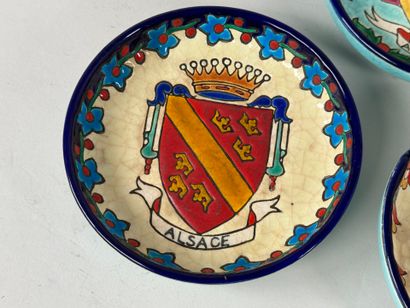 Émaux de LONGWY.
Lot comprenant un cendrier...