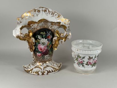 Large porcelain bridal vase decorated with...