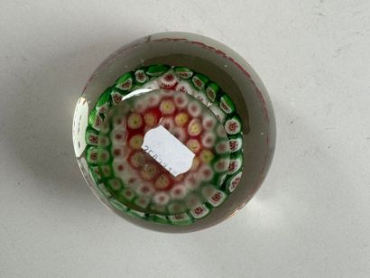Sulfide paperweight ball in colored glass...