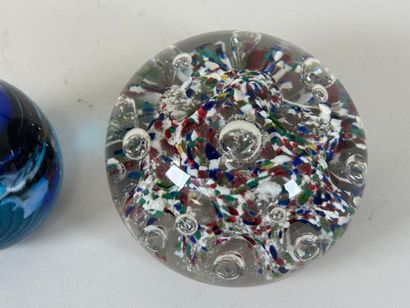 Set of two sulfur balls, one decorated with...