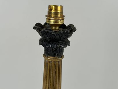 Regula and brass tripod torch, fluted shaft,...