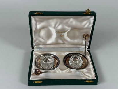 CHRISTOFLE and BACCARAT.
Pair of salerons...