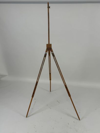 Chevalet pliant de peintre en bois à trois...