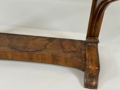 Wood and veneer console table opening with...