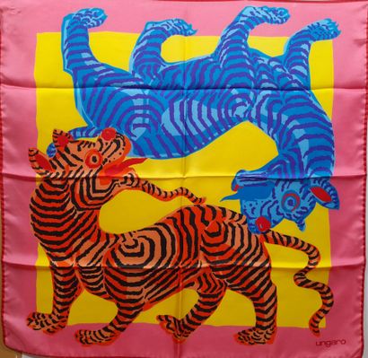 UNGARO.
Silk twill square decorated with...