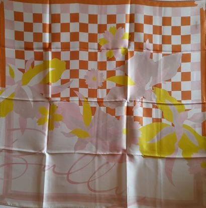 BALLY.
Silk twill square decorated with flowers...