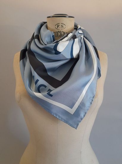LANCEL, PARIS.
Silk twill square decorated...