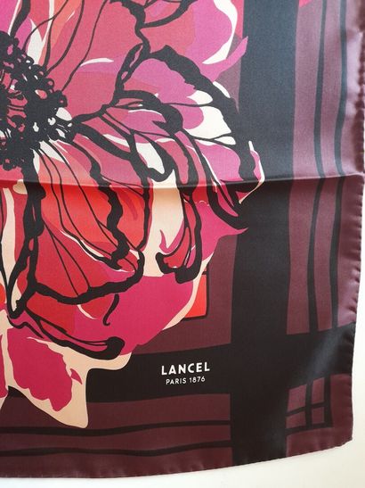 LANCEL, PARIS.
Silk twill square decorated...
