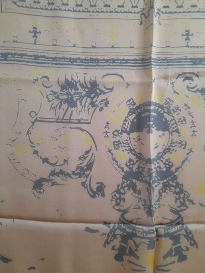 JANE CARR.
Set of two silk scarves decorated...