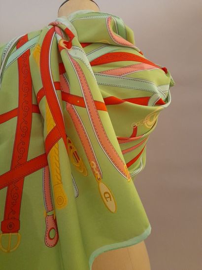AIGNER.
Scarf in cotton twill and silk decorated...