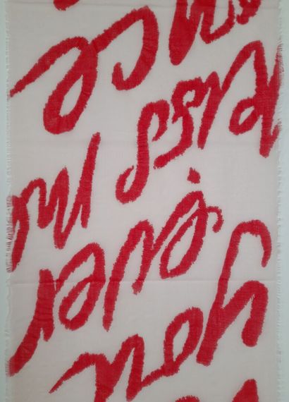 VIVIENNE WESTWOOD.
Fringed wool scarf decorated...