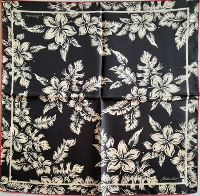 Lot including:
- MONCLER.
Silk twill square...