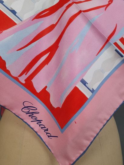 CHOPARD.
Silk twill square decorated with...