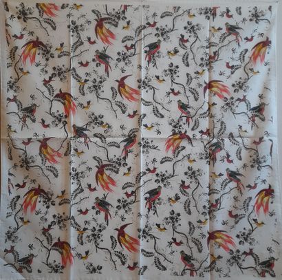 ERDEM.
Cotton square decorated with polychrome...