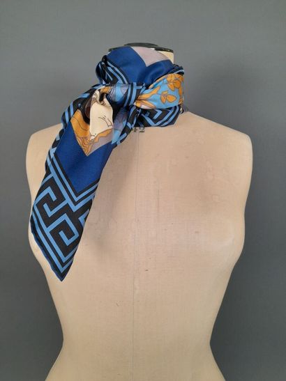 RUBINACCI.
Silk twill square with polychrome...