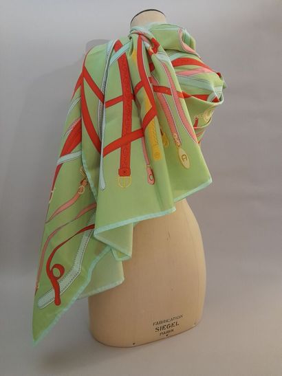 AIGNER.
Scarf in cotton twill and silk decorated...