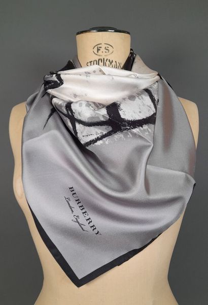BURBERRY, LONDON ENGLAND.
Silk twill square...