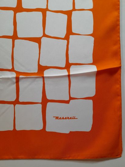 MASERATI.
Silk twill square with geometric...