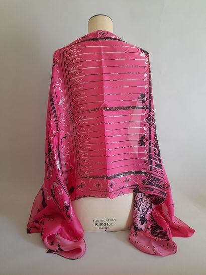 JANE CARR.
Set of two silk scarves decorated...