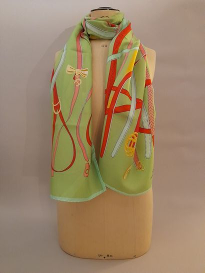AIGNER.
Scarf in cotton twill and silk decorated...
