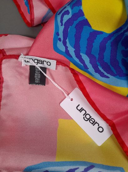 UNGARO.
Silk twill square decorated with...