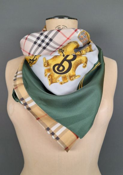 BURBERRY.
Silk twill square decorated with...