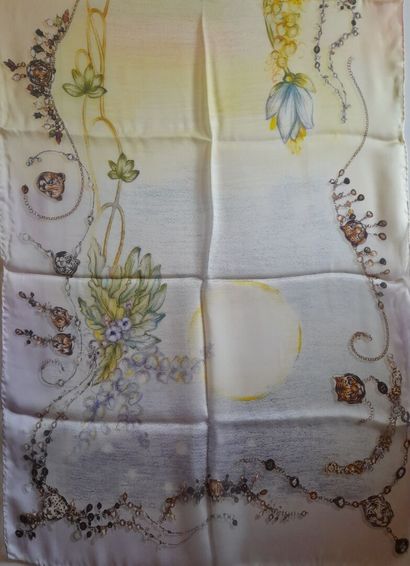 GABRIELLA RIVALTA.
Silk scarf decorated with...