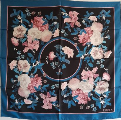 ERDEM.
Silk twill square decorated with pink,...