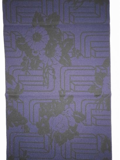 LANCEL, PARIS.
Fringed wool scarf decorated...