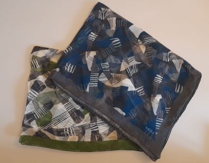 BALLY.
Set of two chiffon scarves with geometric...