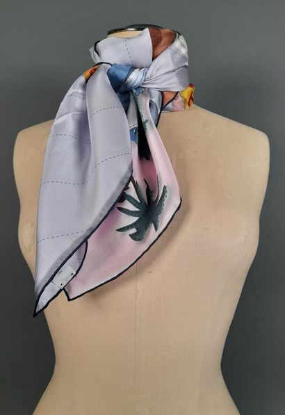 BALLY.
Silk twill square with polychrome...