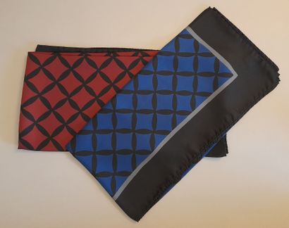 Set of two silk squares decorated with a...