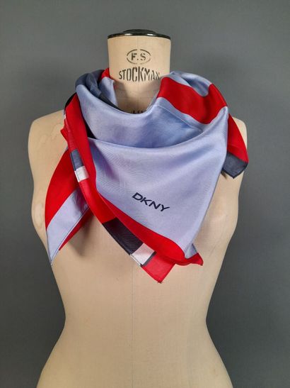 Lot including:
- DKNY.
Silk twill square...