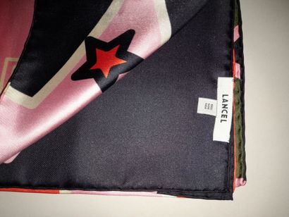 LANCEL, PARIS.
Silk twill square decorated...