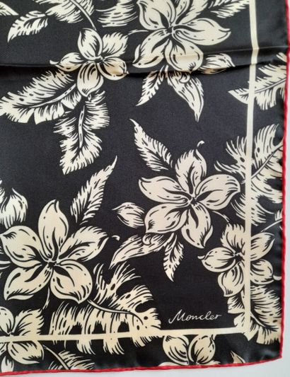 Lot including:
- MONCLER.
Silk twill square...