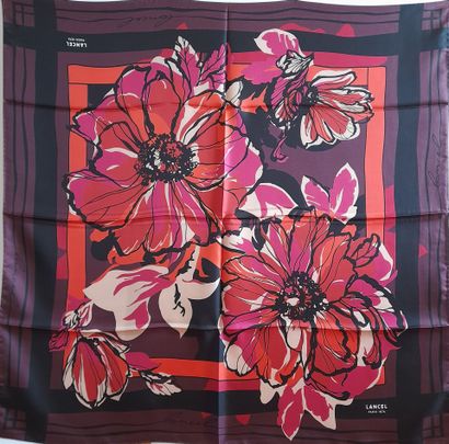 LANCEL, PARIS.
Silk twill square decorated...
