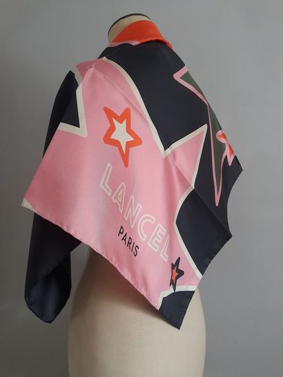 LANCEL, PARIS.
Silk twill square decorated...