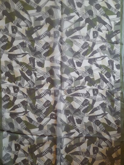 BALLY.
Set of two chiffon scarves with geometric...