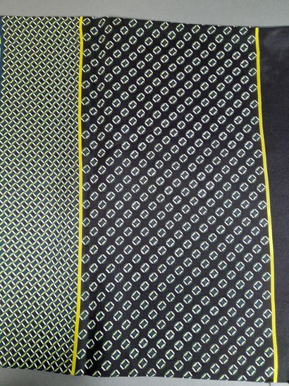 LANCEL.
Silk twill fringed scarf with geometric...