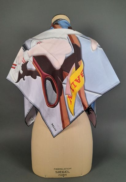 BALLY.
Silk twill square with polychrome...