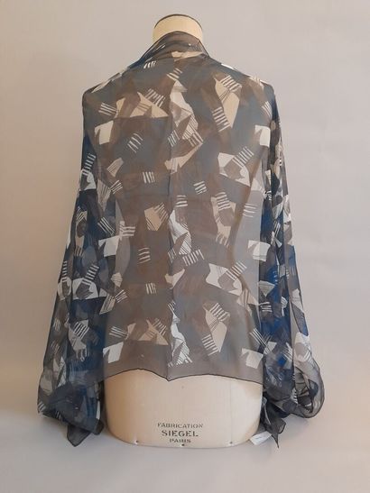 BALLY.
Set of two chiffon scarves with geometric...