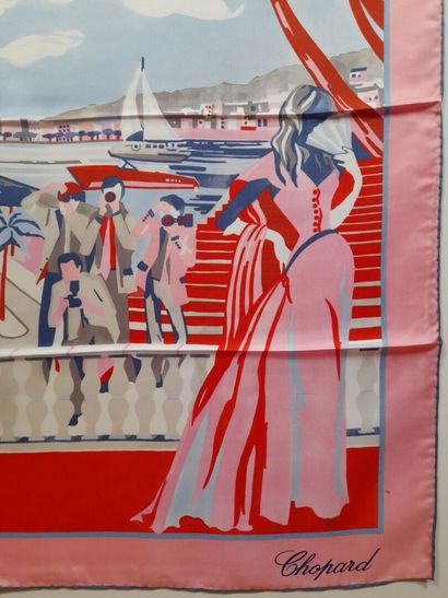 CHOPARD.
Silk twill square decorated with...